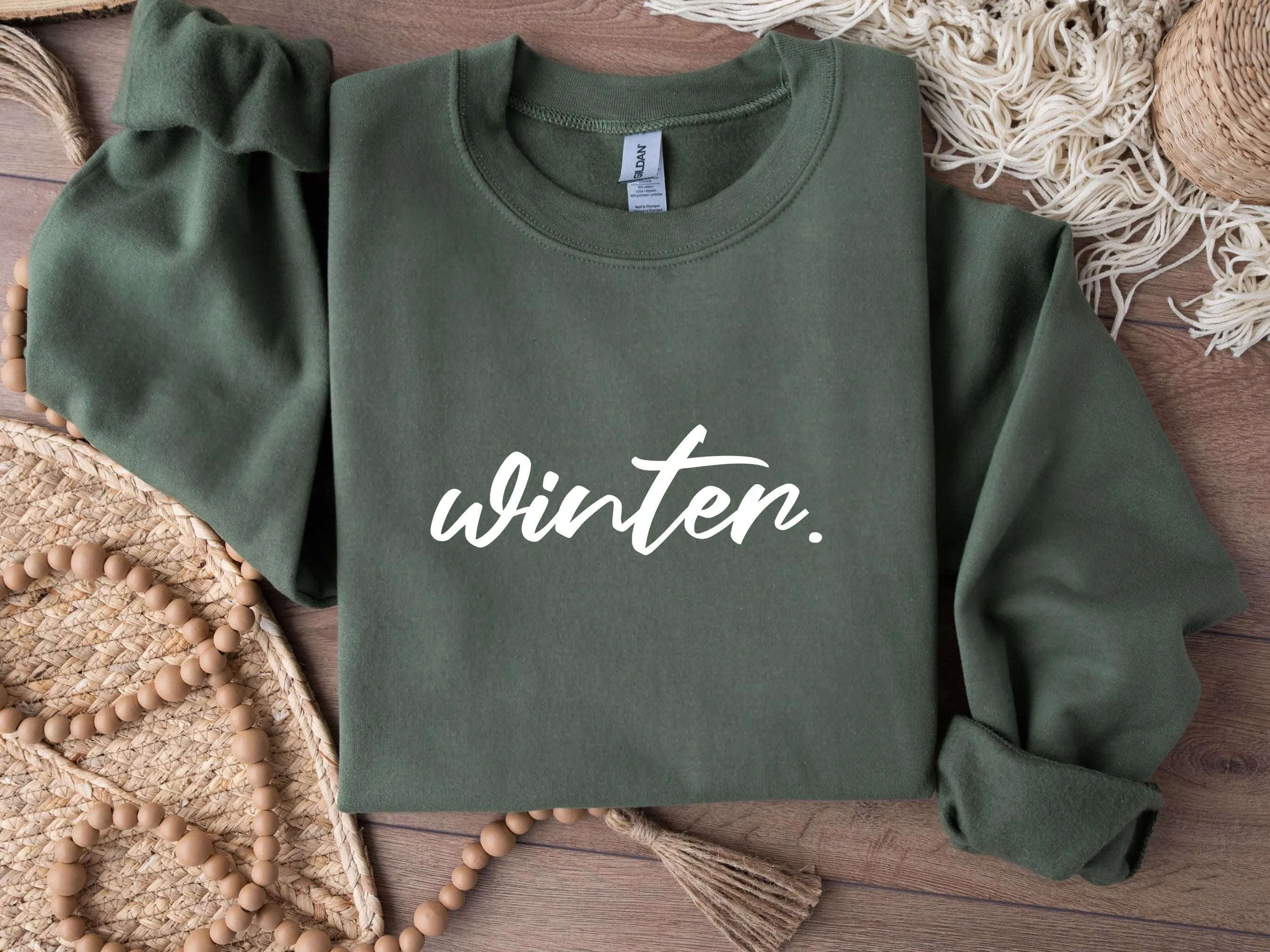 Minimalist Winter Cursive Sweatshirt | Cozy Holiday Gift For Her